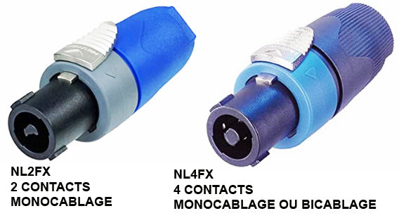 fiche mâle Speakon 4 points Neutrik NLT4MX métal blanc à souder