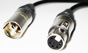 Câble XLR DMX mâle 3 contacts-femelle 5 contacts