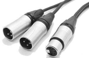 Câble XLR 5 contacts femelle vers 2x XLR 3 contacts mâles